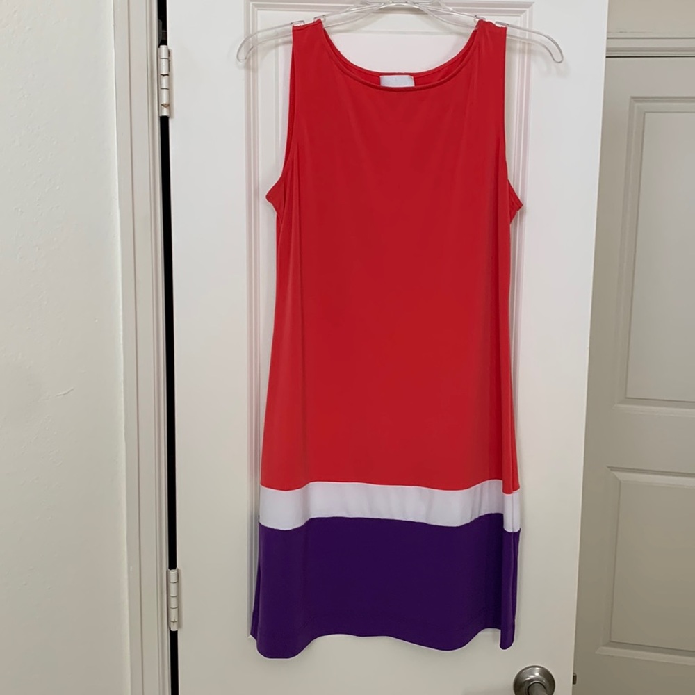 Donna Morgan - shift dress sleeveless - medium - gently worn - color block
